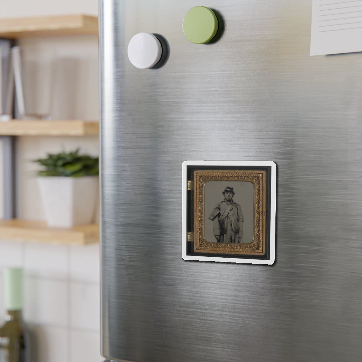 Unidentified Soldier In Union Uniform And Kepi With Canteen (U.S. Civil War) Refrigerator Magnet-The Sticker Space