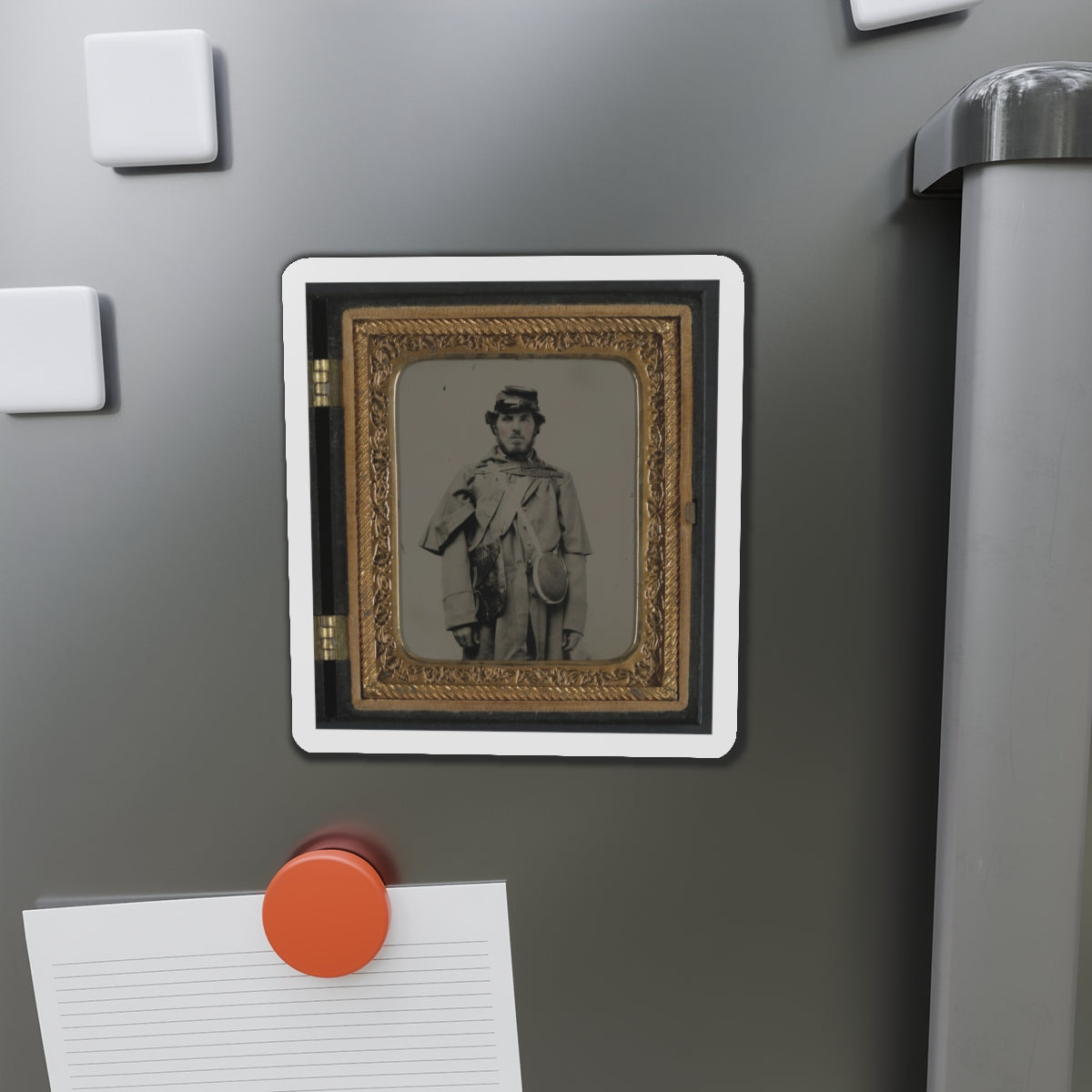 Unidentified Soldier In Union Uniform And Kepi With Canteen (U.S. Civil War) Refrigerator Magnet-The Sticker Space