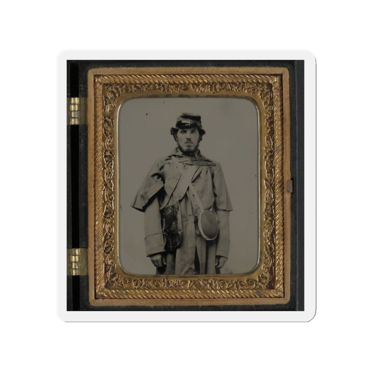 Unidentified Soldier In Union Uniform And Kepi With Canteen (U.S. Civil War) Refrigerator Magnet-2" x 2"-The Sticker Space