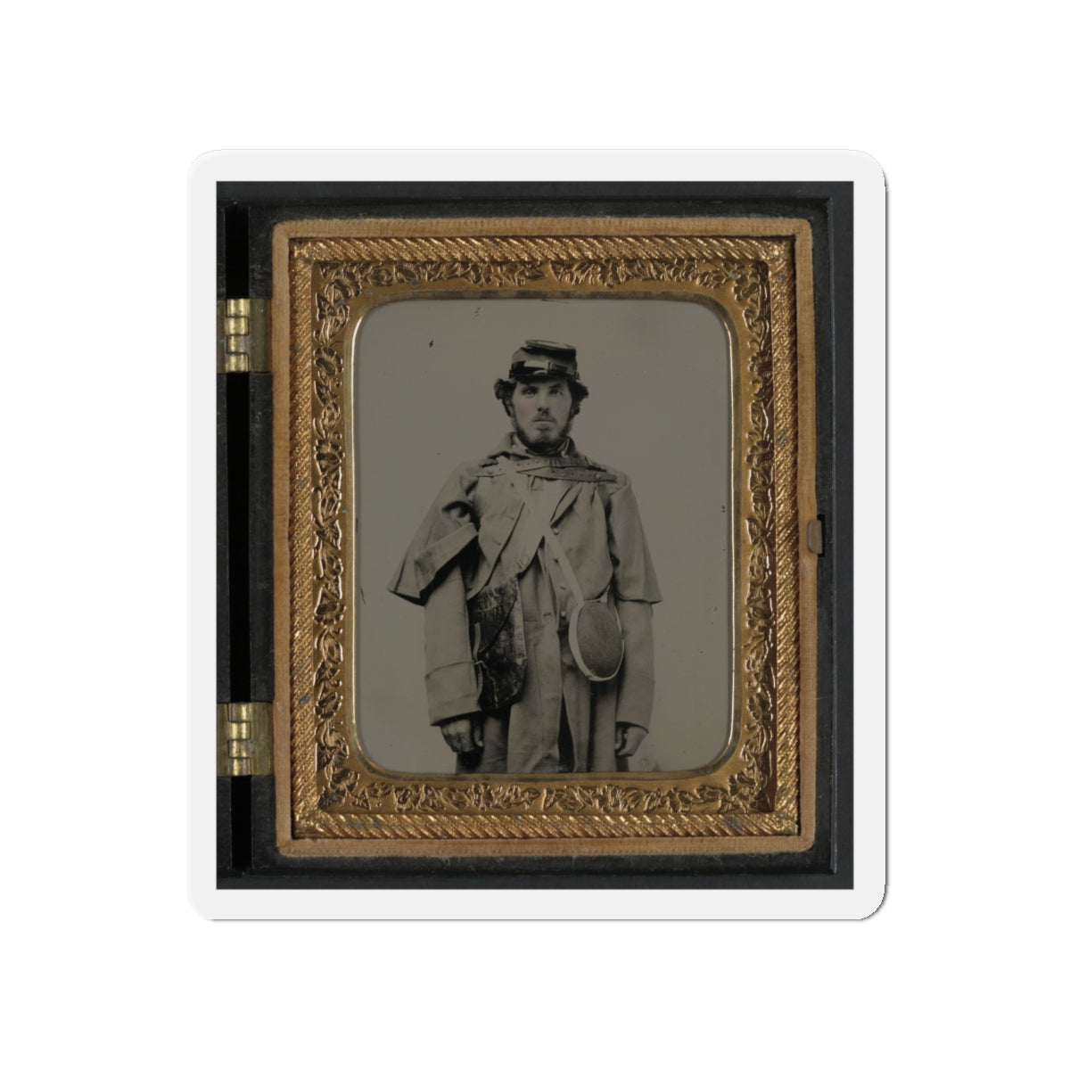 Unidentified Soldier In Union Uniform And Kepi With Canteen (U.S. Civil War) Refrigerator Magnet-4" x 4"-The Sticker Space