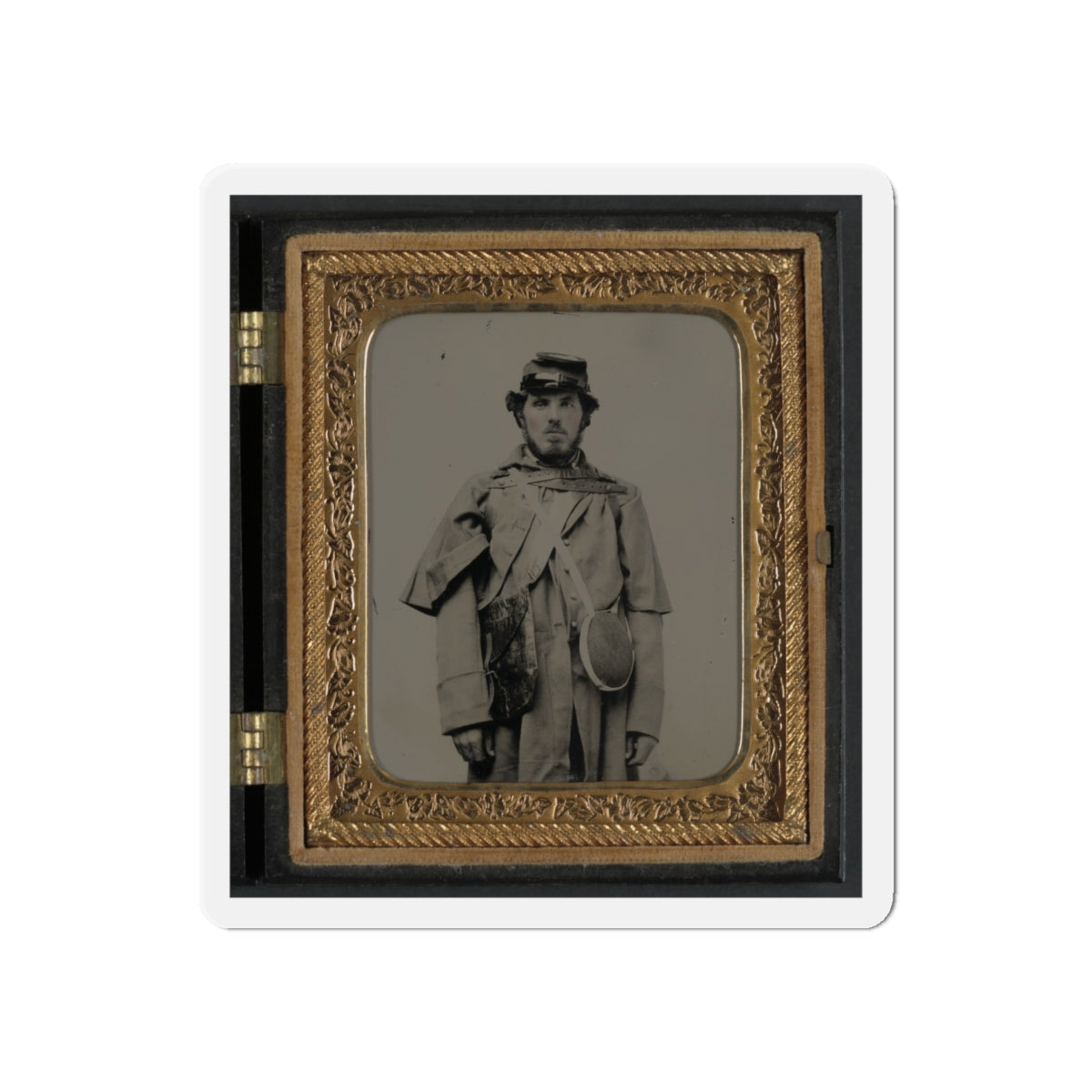 Unidentified Soldier In Union Uniform And Kepi With Canteen (U.S. Civil War) Refrigerator Magnet-6 × 6"-The Sticker Space