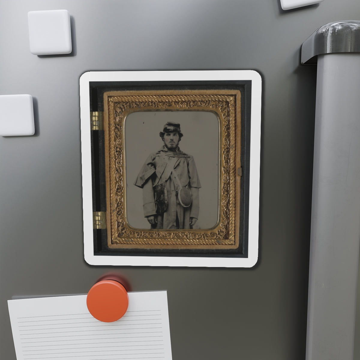 Unidentified Soldier In Union Uniform And Kepi With Canteen (U.S. Civil War) Refrigerator Magnet-The Sticker Space