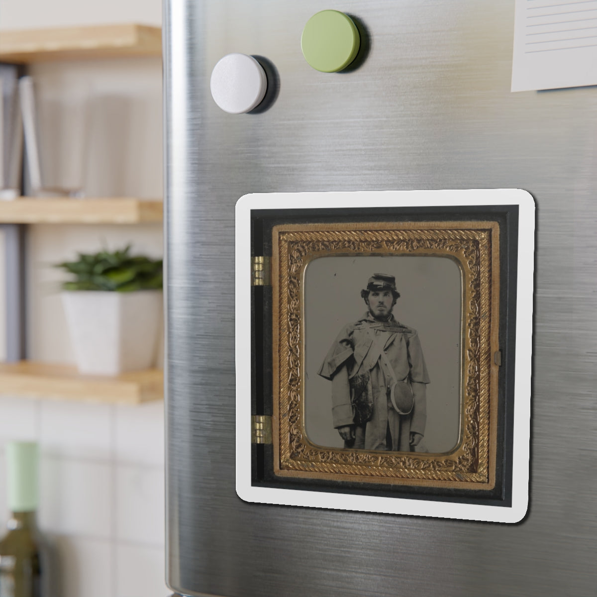 Unidentified Soldier In Union Uniform And Kepi With Canteen (U.S. Civil War) Refrigerator Magnet-The Sticker Space