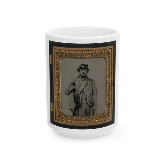 Unidentified Soldier In Union Uniform And Kepi With Canteen (U.S. Civil War) White Coffee Mug-15oz-The Sticker Space