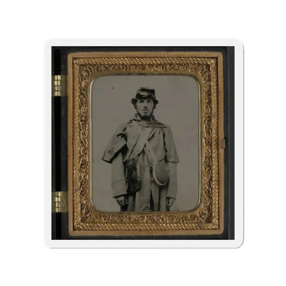 Unidentified Soldier In Union Uniform And Kepi With Canteen (U.S. Civil War) Refrigerator Magnet 2 Inch Die-Cut - The Sticker Space