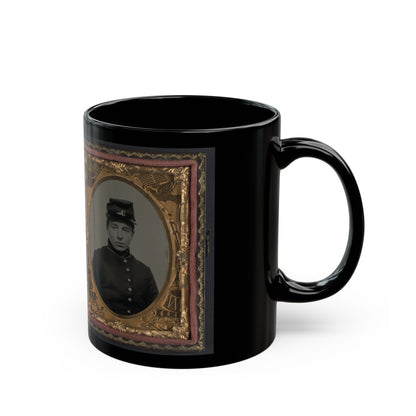 Unidentified Soldier In Union Uniform And Kepi(2) (U.S. Civil War) Black Coffee Mug-The Sticker Space