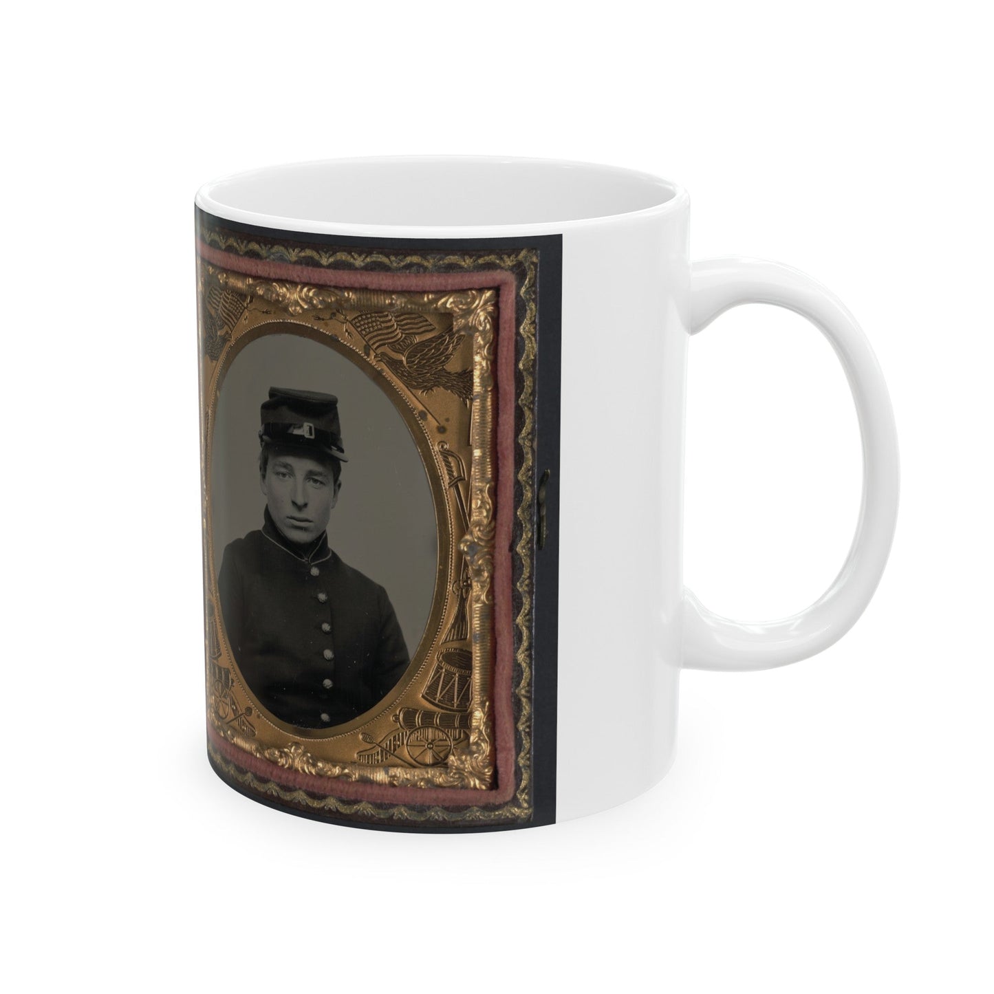 Unidentified Soldier In Union Uniform And Kepi(2) (U.S. Civil War) White Coffee Mug-The Sticker Space