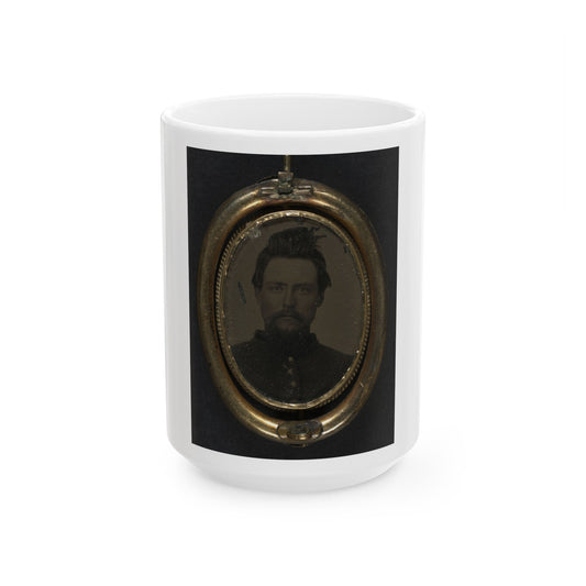 Unidentified Soldier In Union Uniform And Lock Of Hair In Brooch (U.S. Civil War) White Coffee Mug-15oz-The Sticker Space