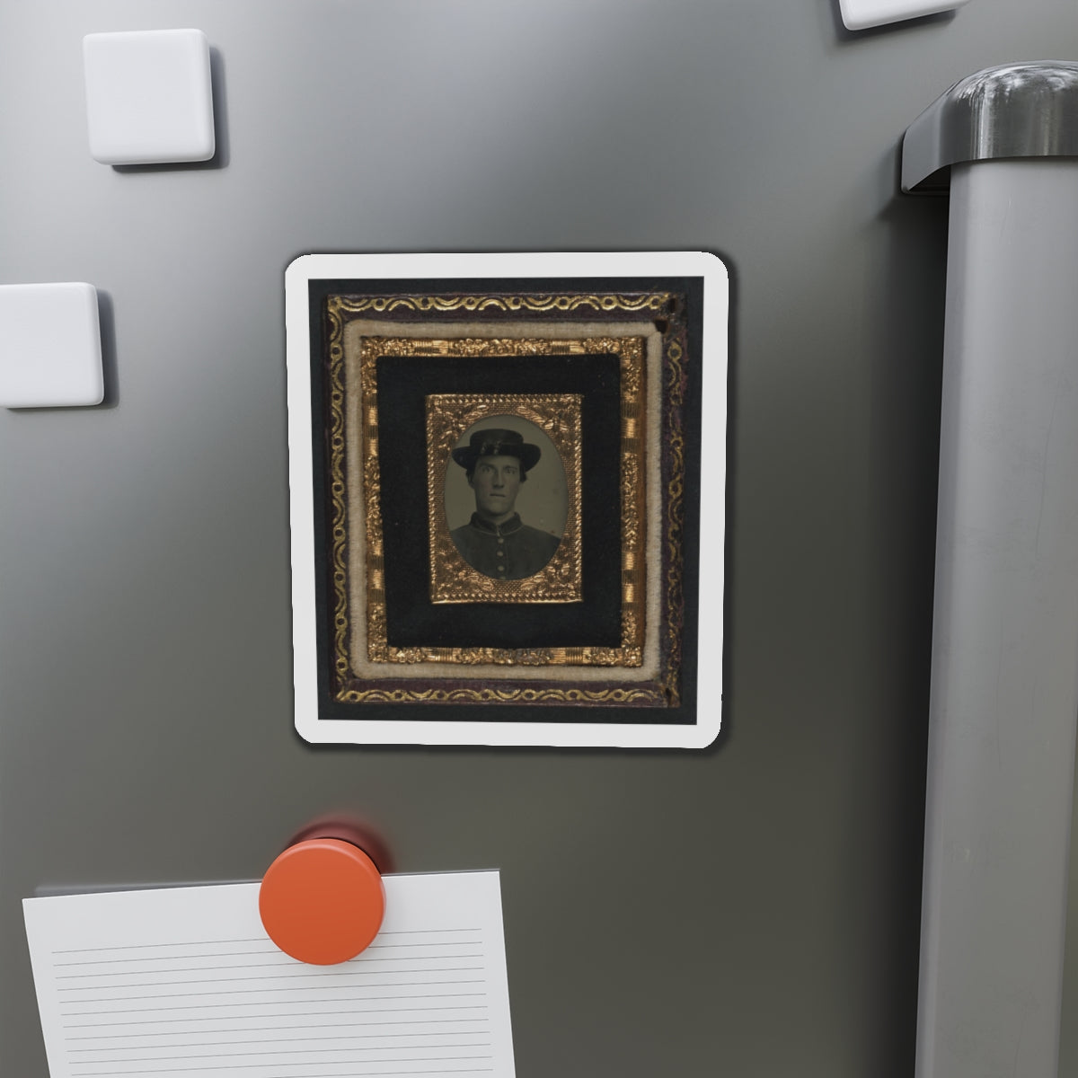 Unidentified Soldier In Union Uniform And Officer Hat Cords (U.S. Civil War) Refrigerator Magnet-The Sticker Space