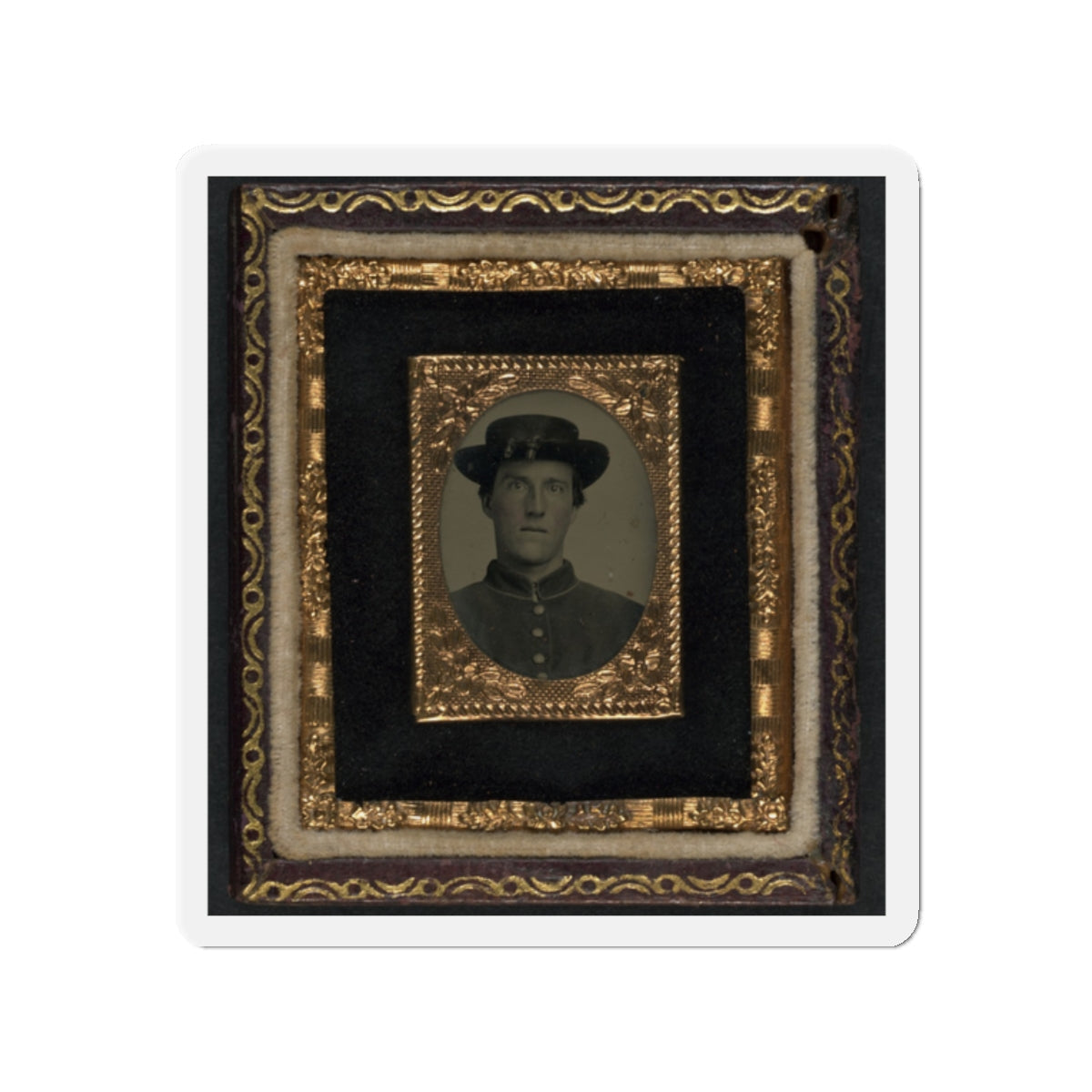 Unidentified Soldier In Union Uniform And Officer Hat Cords (U.S. Civil War) Refrigerator Magnet-2" x 2"-The Sticker Space