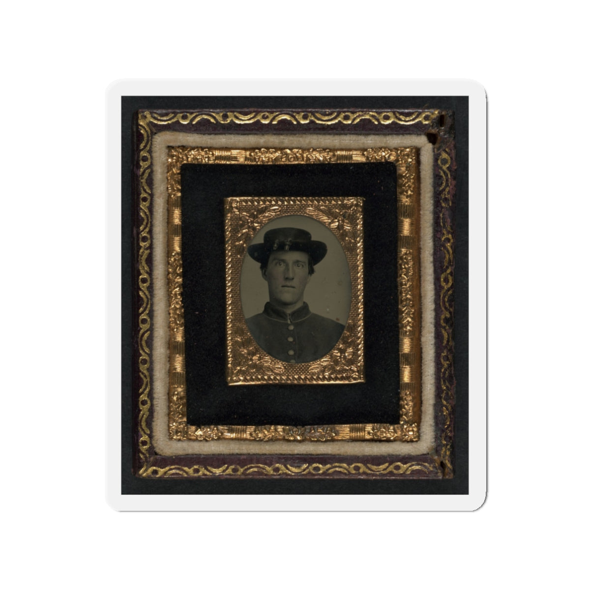 Unidentified Soldier In Union Uniform And Officer Hat Cords (U.S. Civil War) Refrigerator Magnet-3" x 3"-The Sticker Space