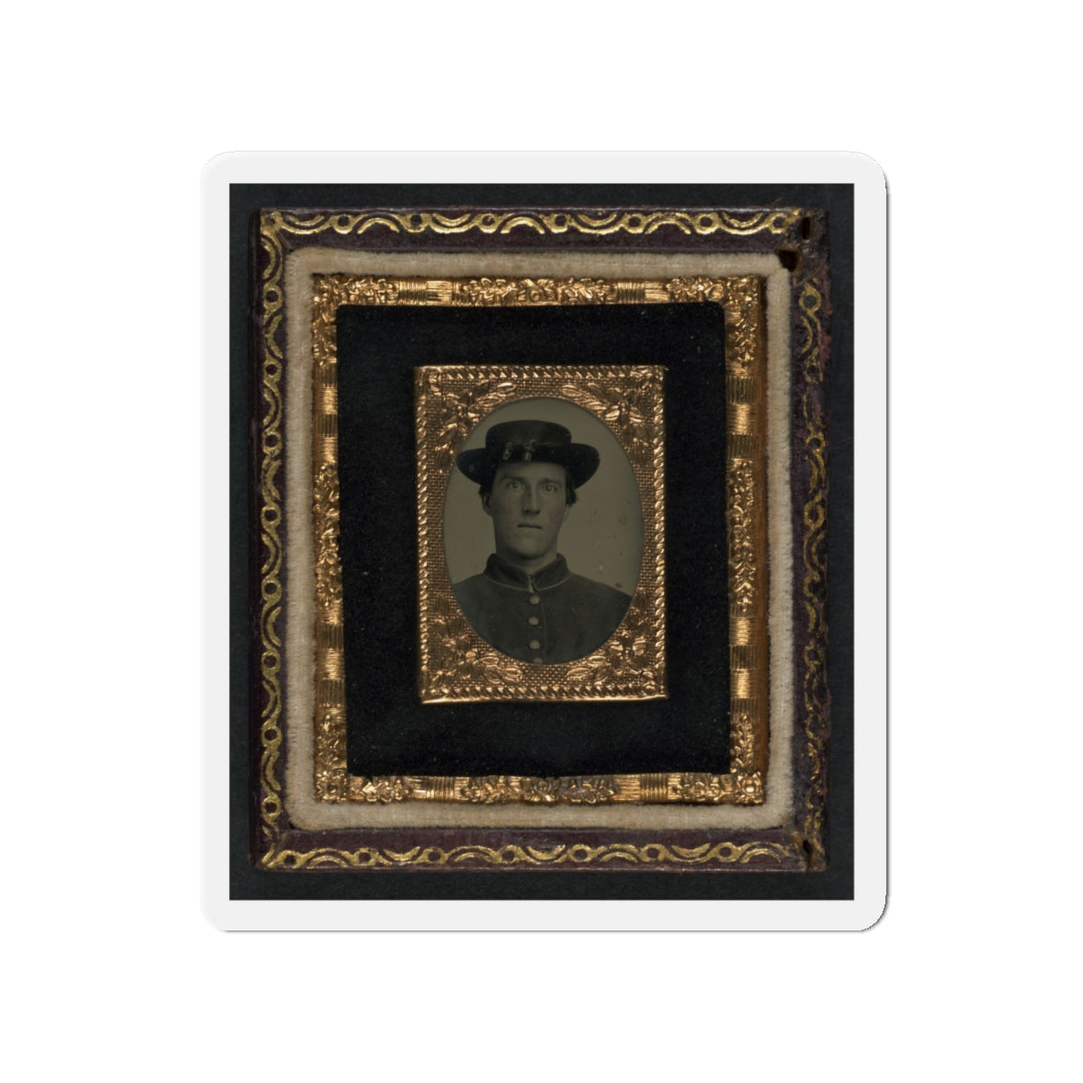 Unidentified Soldier In Union Uniform And Officer Hat Cords (U.S. Civil War) Refrigerator Magnet-4" x 4"-The Sticker Space