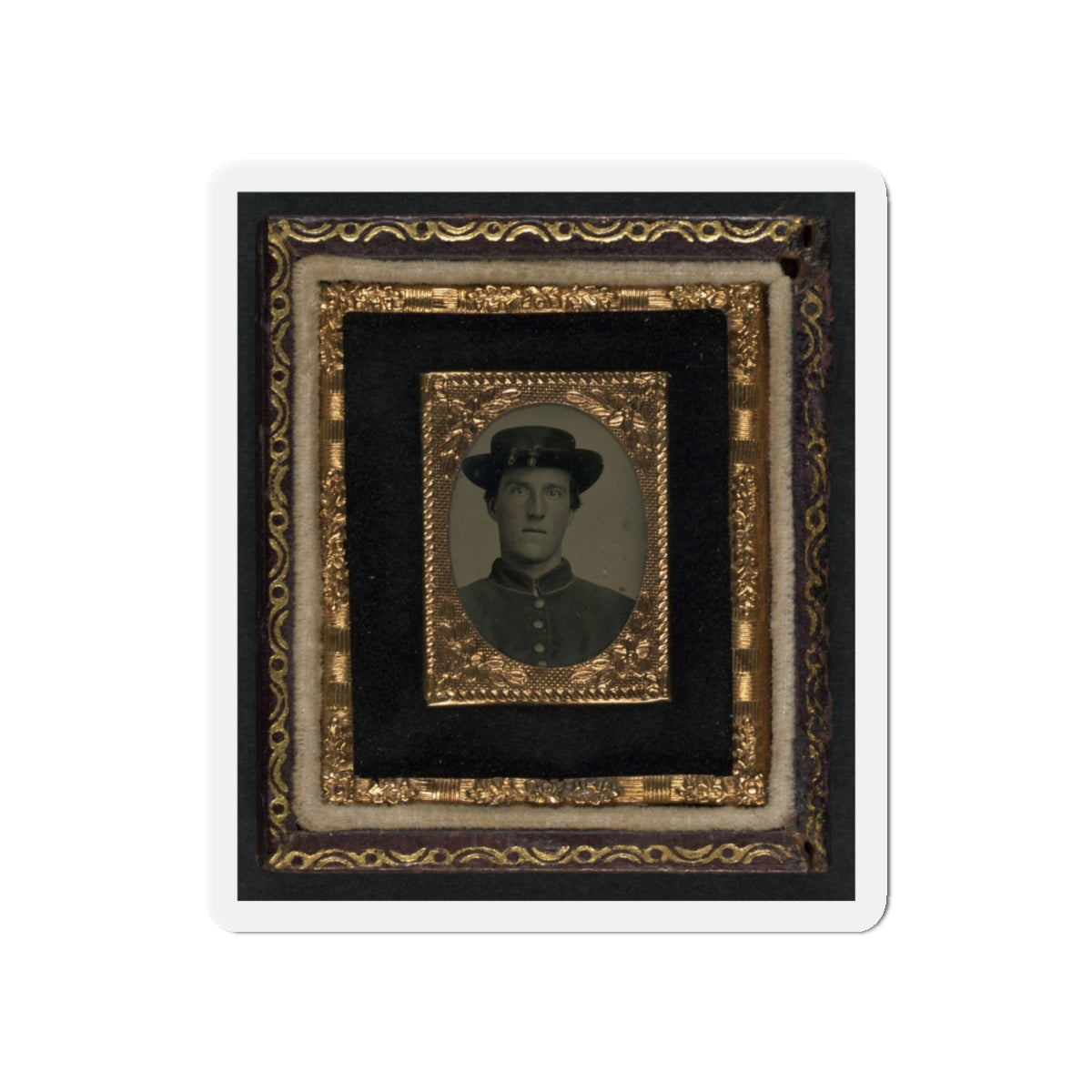 Unidentified Soldier In Union Uniform And Officer Hat Cords (U.S. Civil War) Refrigerator Magnet-5" x 5"-The Sticker Space