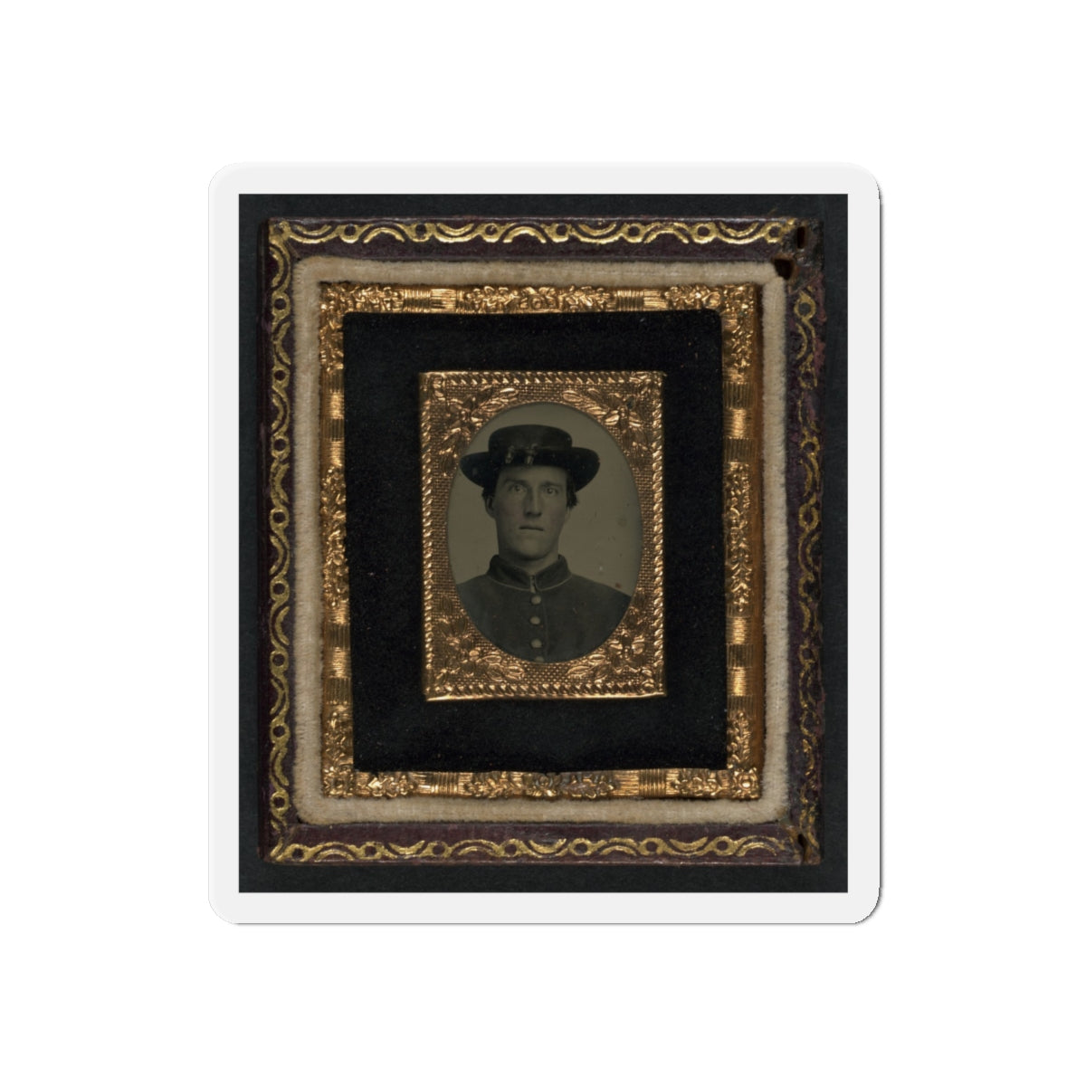 Unidentified Soldier In Union Uniform And Officer Hat Cords (U.S. Civil War) Refrigerator Magnet-6 × 6"-The Sticker Space