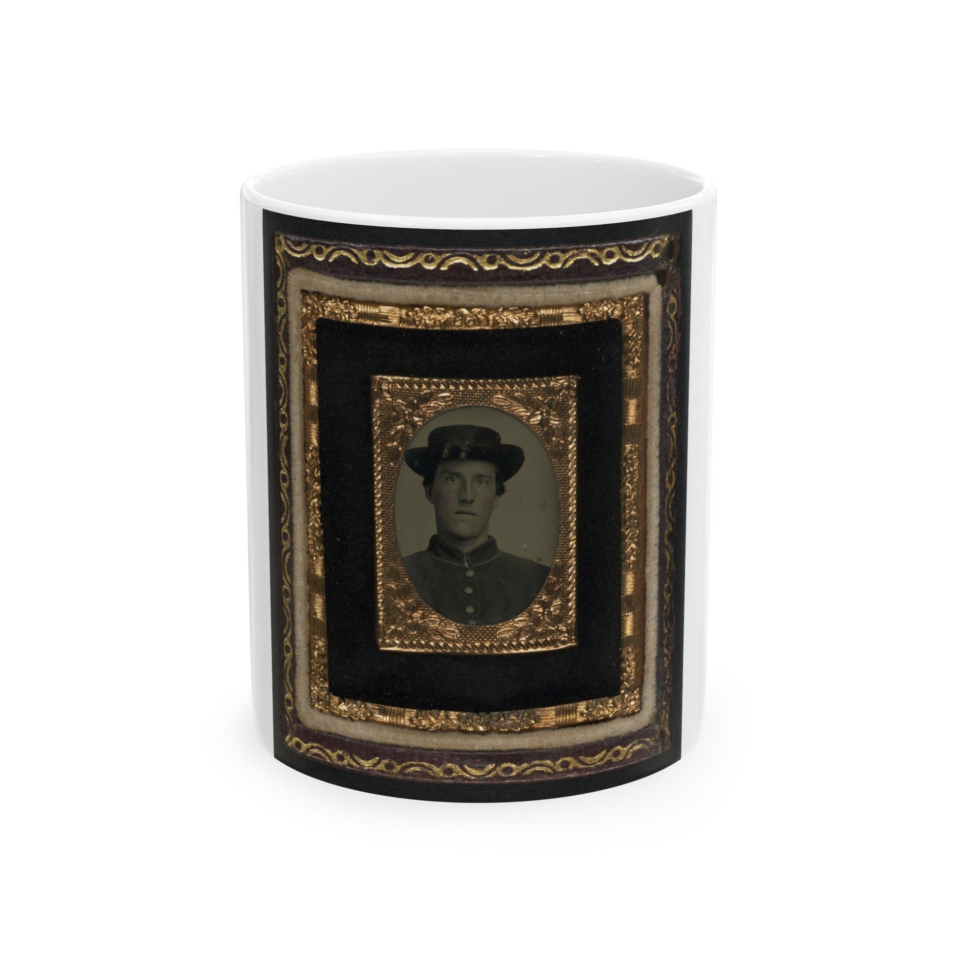 Unidentified Soldier In Union Uniform And Officer Hat Cords (U.S. Civil War) White Coffee Mug-11oz-The Sticker Space