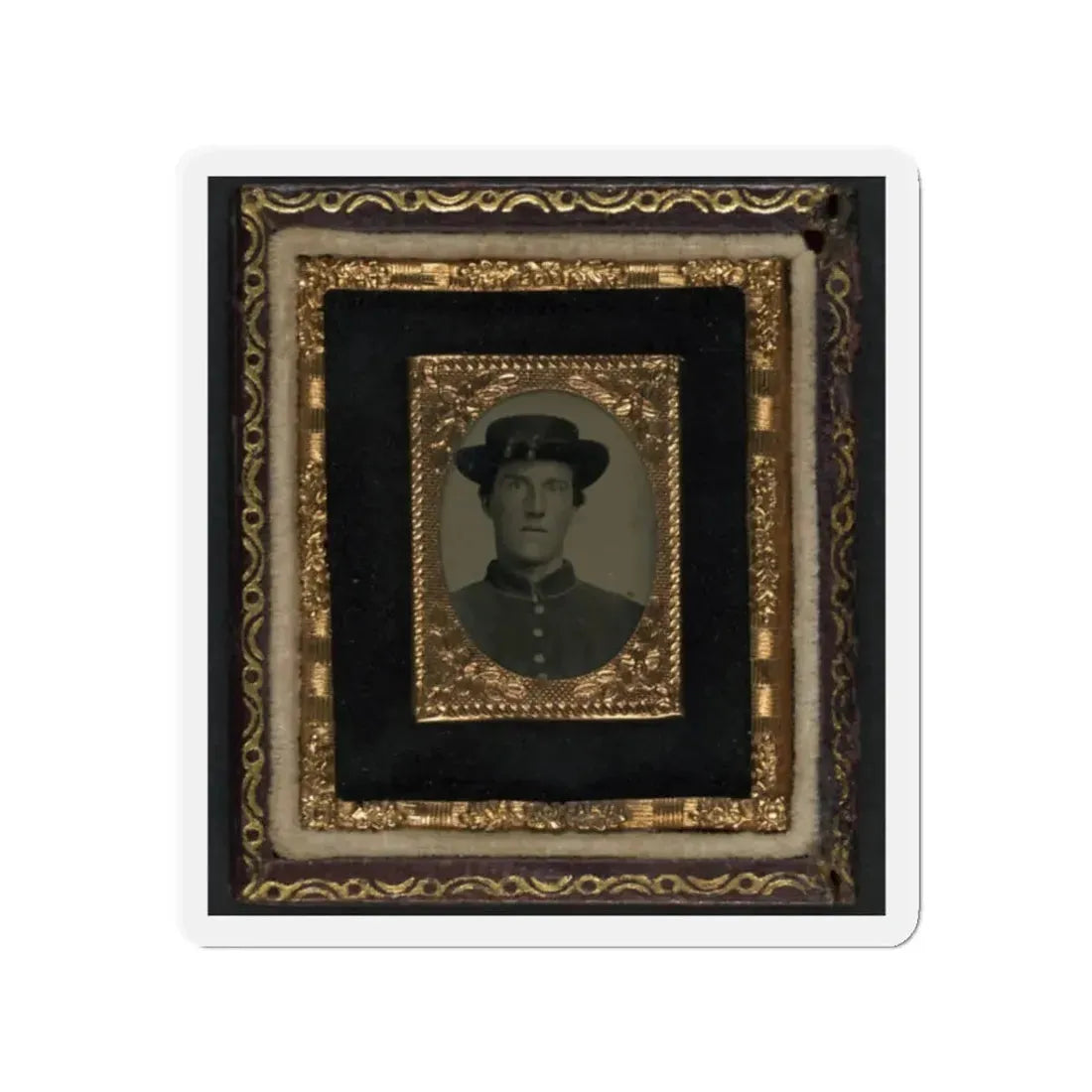 Unidentified Soldier In Union Uniform And Officer Hat Cords (U.S. Civil War) Refrigerator Magnet 2 Inch Die-Cut - The Sticker Space