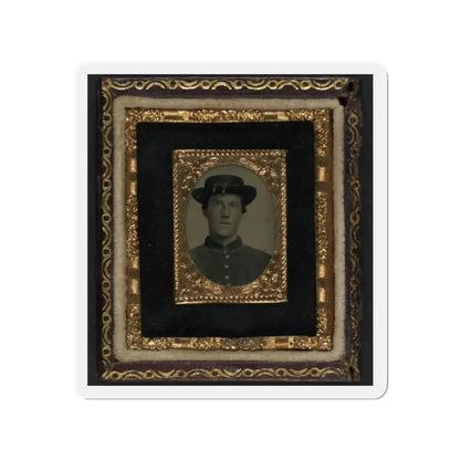 Unidentified Soldier In Union Uniform And Officer Hat Cords (U.S. Civil War) Refrigerator Magnet 2 Inch Die-Cut - The Sticker Space