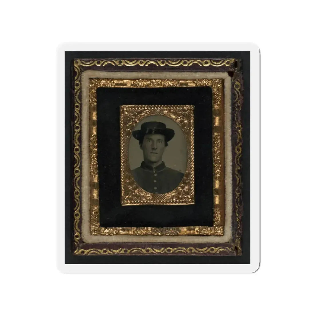 Unidentified Soldier In Union Uniform And Officer Hat Cords (U.S. Civil War) Refrigerator Magnet 3 Inch Die-Cut - The Sticker Space
