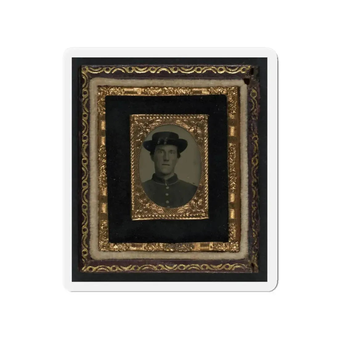 Unidentified Soldier In Union Uniform And Officer Hat Cords (U.S. Civil War) Refrigerator Magnet 4 Inch Die-Cut - The Sticker Space