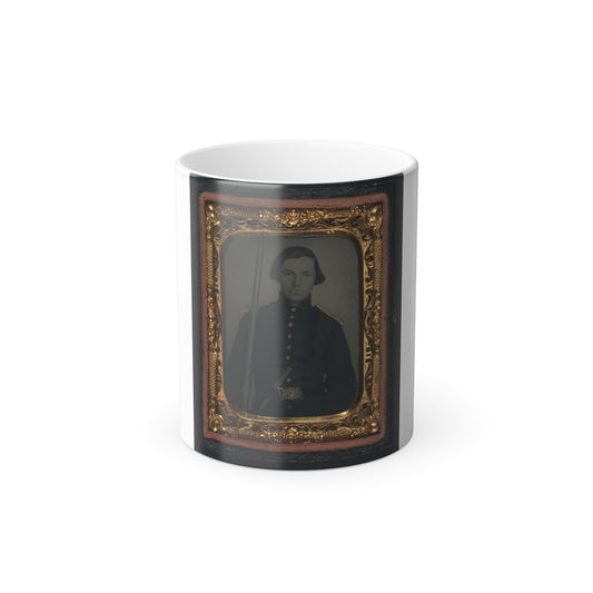 Unidentified Soldier in Union Uniform and Shoulder Scales With Musket and Knife (U.S. Civil War) Color Morphing Mug 11oz-11oz-The Sticker Space