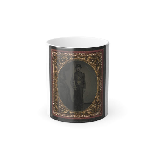 Unidentified Soldier in Union Uniform and Shoulder Scales With Sword (U.S. Civil War) Color Morphing Mug 11oz-11oz-The Sticker Space