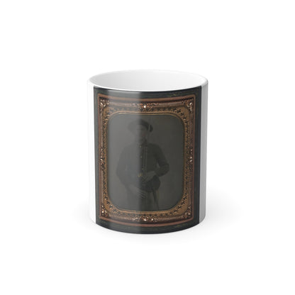 Unidentified Soldier in Union Uniform and Slouch Cap With Bayoneted Musket, Cap Box, Cartridge Box, and Bayonet Scabbard (U.S. Civil War) Color Morphing Mug 11oz-11oz-The Sticker Space