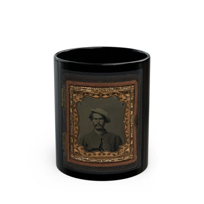 Unidentified Soldier In Union Uniform And Slouch Hat 001 (U.S. Civil War) Black Coffee Mug-11oz-The Sticker Space