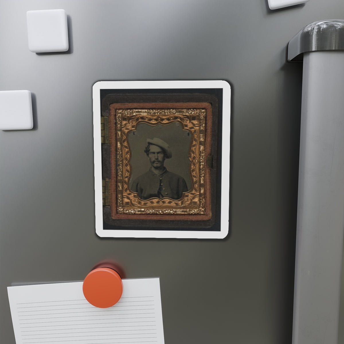 Unidentified Soldier In Union Uniform And Slouch Hat 001 (U.S. Civil War) Refrigerator Magnet-The Sticker Space