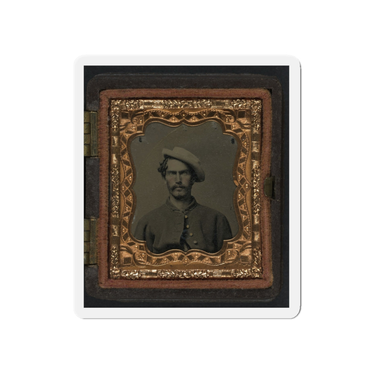 Unidentified Soldier In Union Uniform And Slouch Hat 001 (U.S. Civil War) Refrigerator Magnet-5" x 5"-The Sticker Space