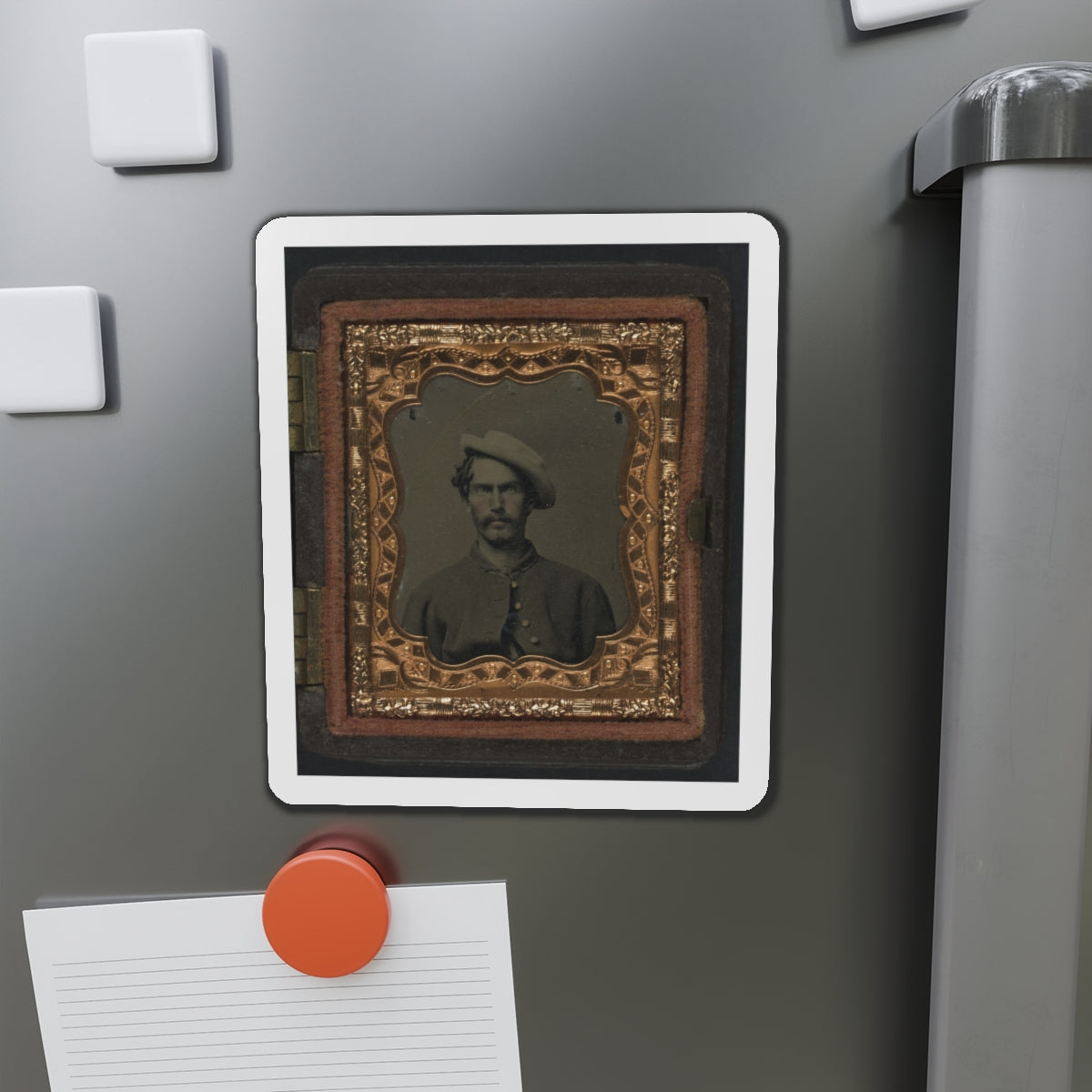 Unidentified Soldier In Union Uniform And Slouch Hat 001 (U.S. Civil War) Refrigerator Magnet-The Sticker Space