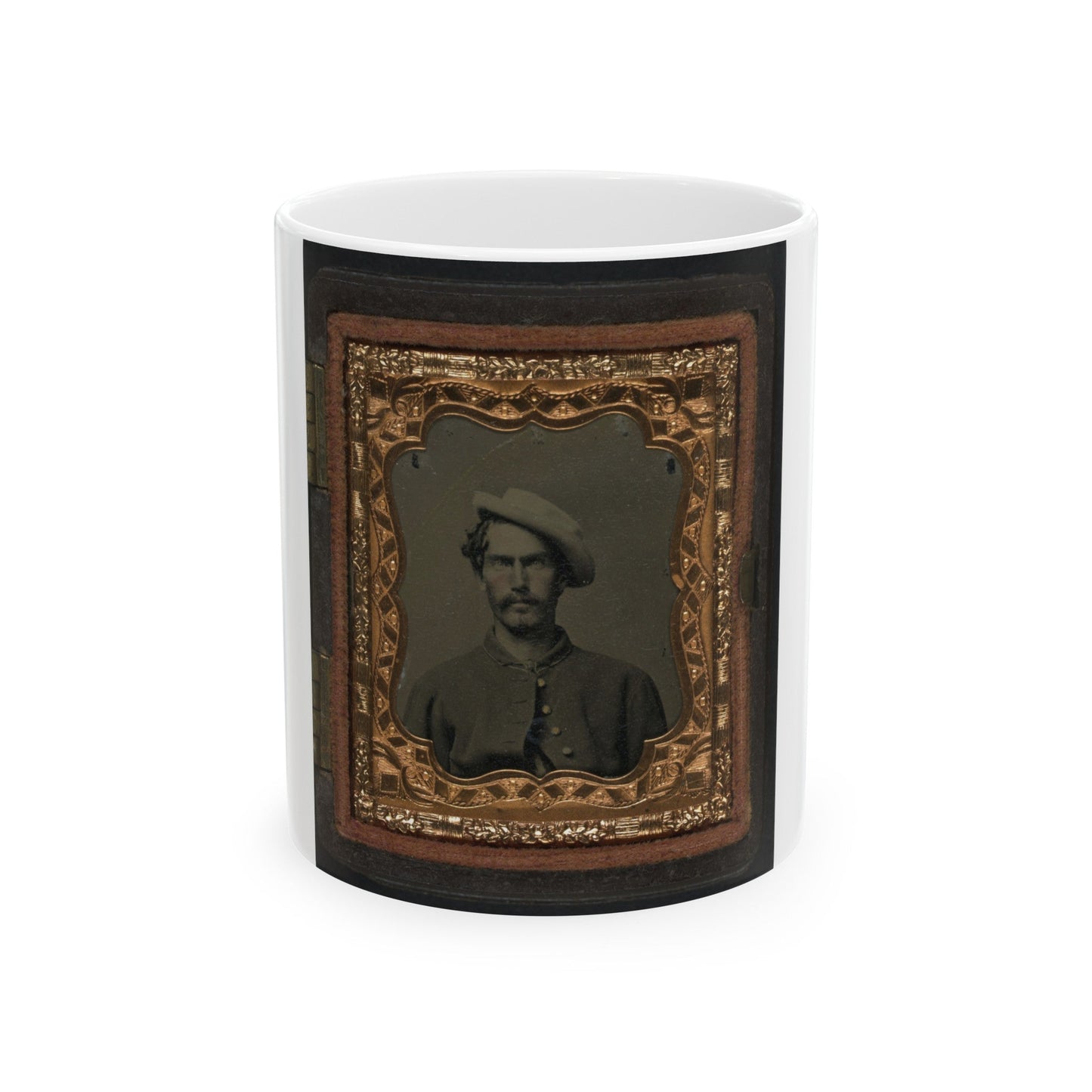 Unidentified Soldier In Union Uniform And Slouch Hat 001 (U.S. Civil War) White Coffee Mug-11oz-The Sticker Space