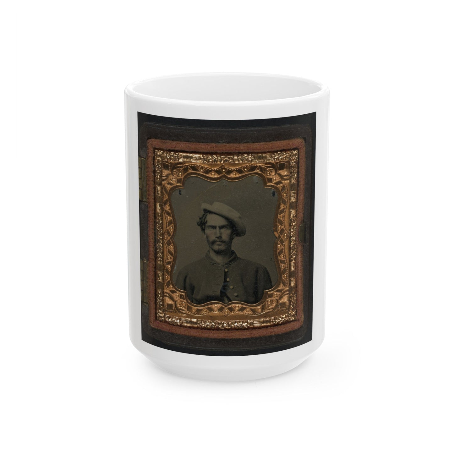 Unidentified Soldier In Union Uniform And Slouch Hat 001 (U.S. Civil War) White Coffee Mug-15oz-The Sticker Space