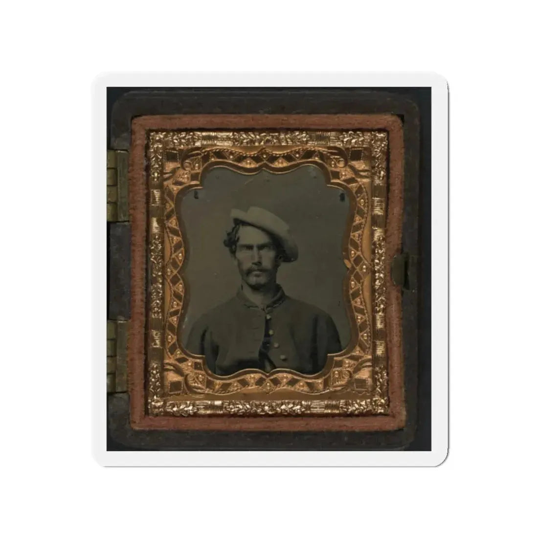 Unidentified Soldier In Union Uniform And Slouch Hat 001 (U.S. Civil War) Refrigerator Magnet 2 Inch Die-Cut - The Sticker Space