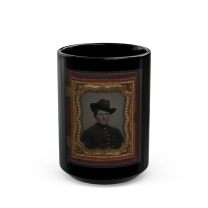 Unidentified Soldier In Union Uniform And Slouch Hat 002 (U.S. Civil War) Black Coffee Mug-15oz-The Sticker Space