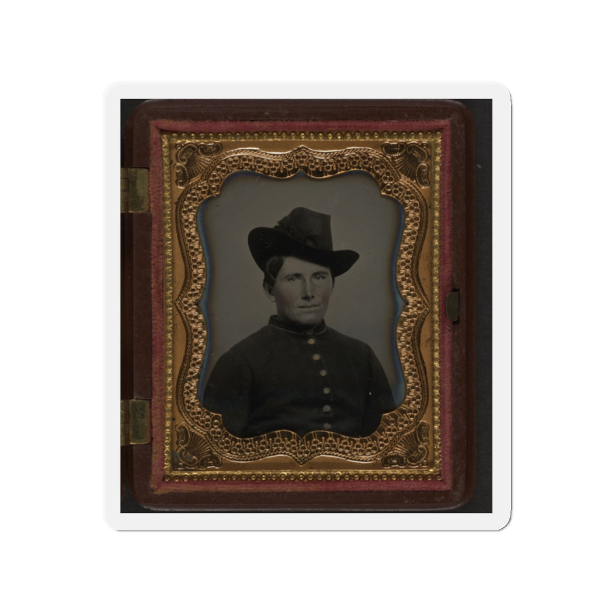 Unidentified Soldier In Union Uniform And Slouch Hat 002 (U.S. Civil War) Refrigerator Magnet-2" x 2"-The Sticker Space