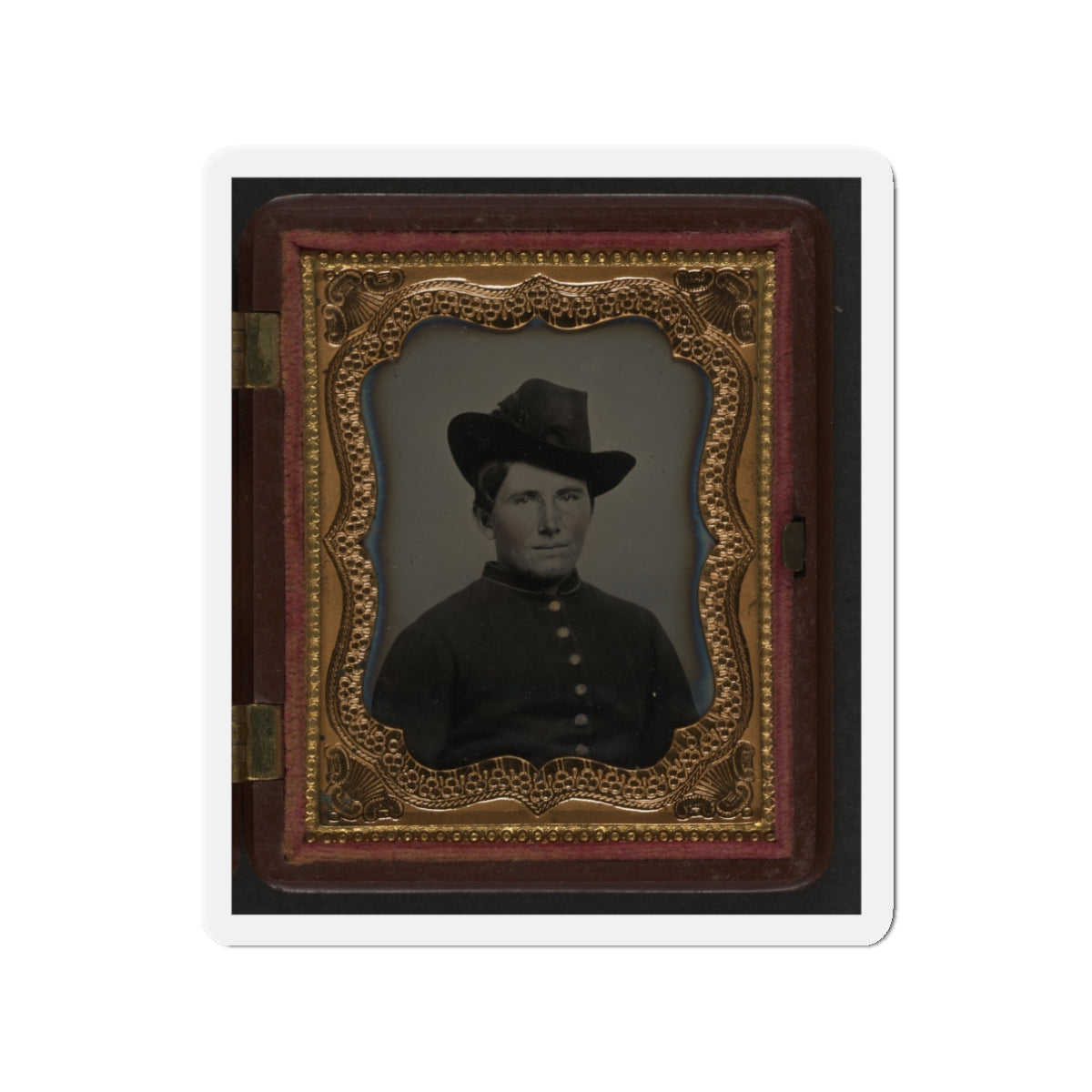 Unidentified Soldier In Union Uniform And Slouch Hat 002 (U.S. Civil War) Refrigerator Magnet-3" x 3"-The Sticker Space