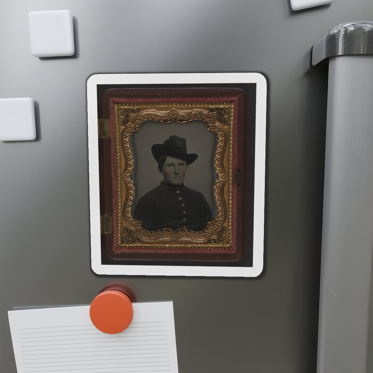 Unidentified Soldier In Union Uniform And Slouch Hat 002 (U.S. Civil War) Refrigerator Magnet-The Sticker Space