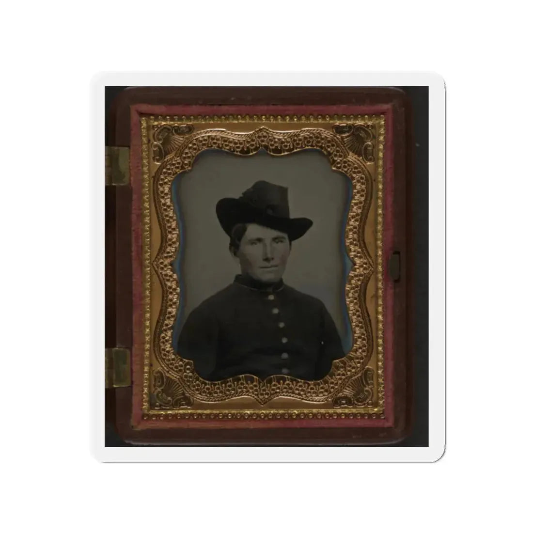 Unidentified Soldier In Union Uniform And Slouch Hat 002 (U.S. Civil War) Refrigerator Magnet 2 Inch Die-Cut - The Sticker Space