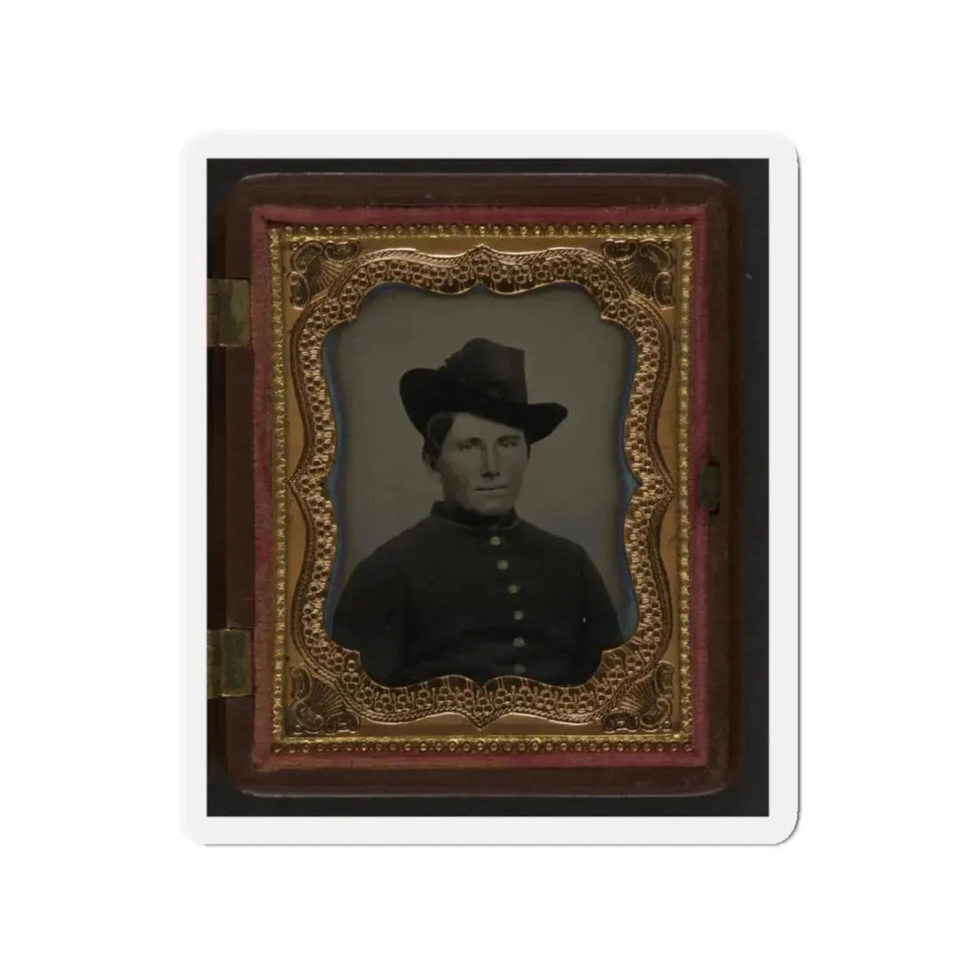 Unidentified Soldier In Union Uniform And Slouch Hat 002 (U.S. Civil War) Refrigerator Magnet 3 Inch Die-Cut - The Sticker Space