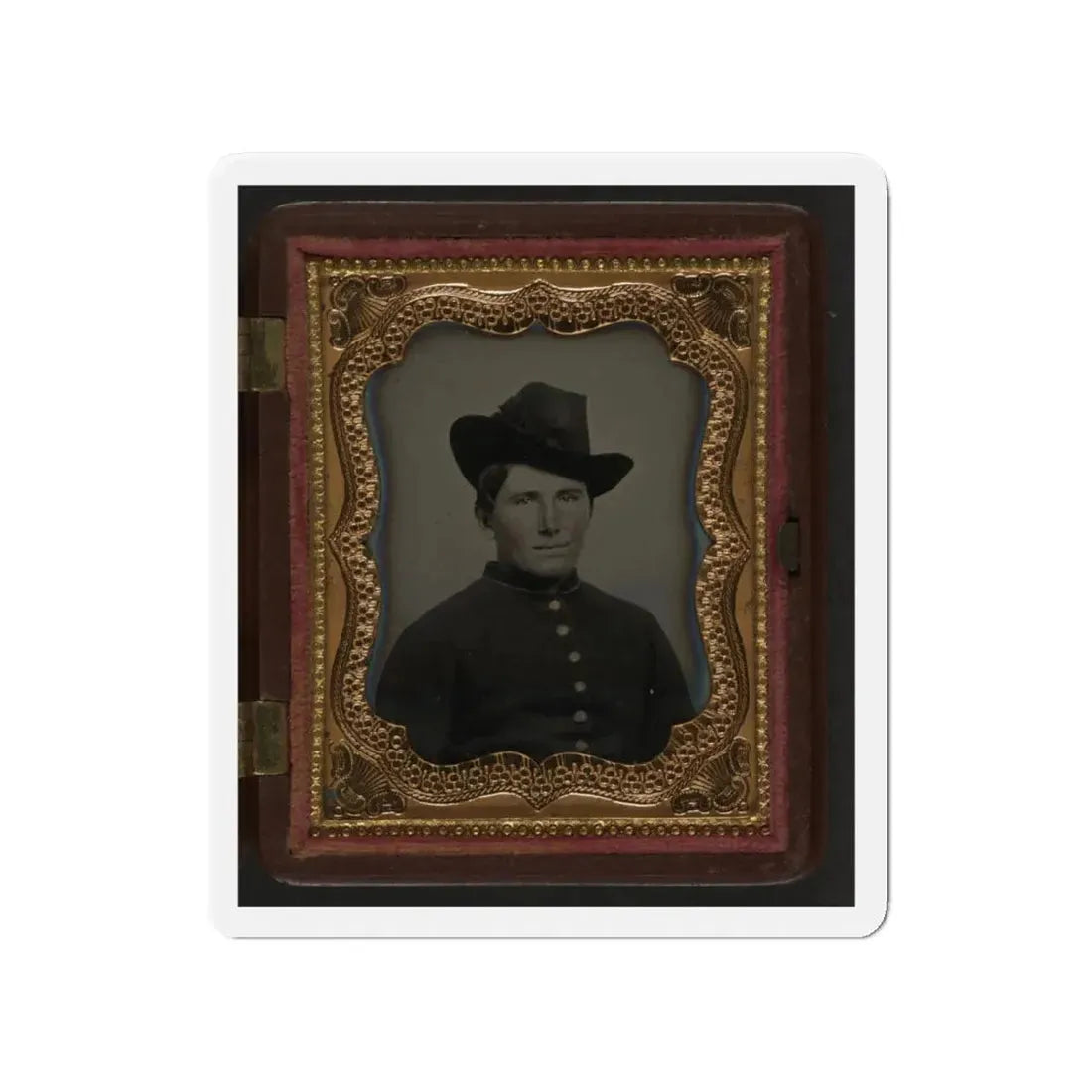 Unidentified Soldier In Union Uniform And Slouch Hat 002 (U.S. Civil War) Refrigerator Magnet 4 Inch Die-Cut - The Sticker Space