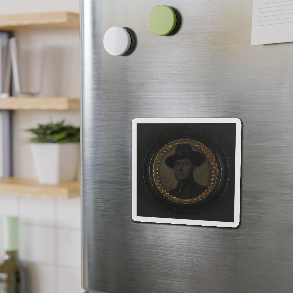 Unidentified Soldier In Union Uniform And Slouch Hat 003 (U.S. Civil War) Refrigerator Magnet-The Sticker Space