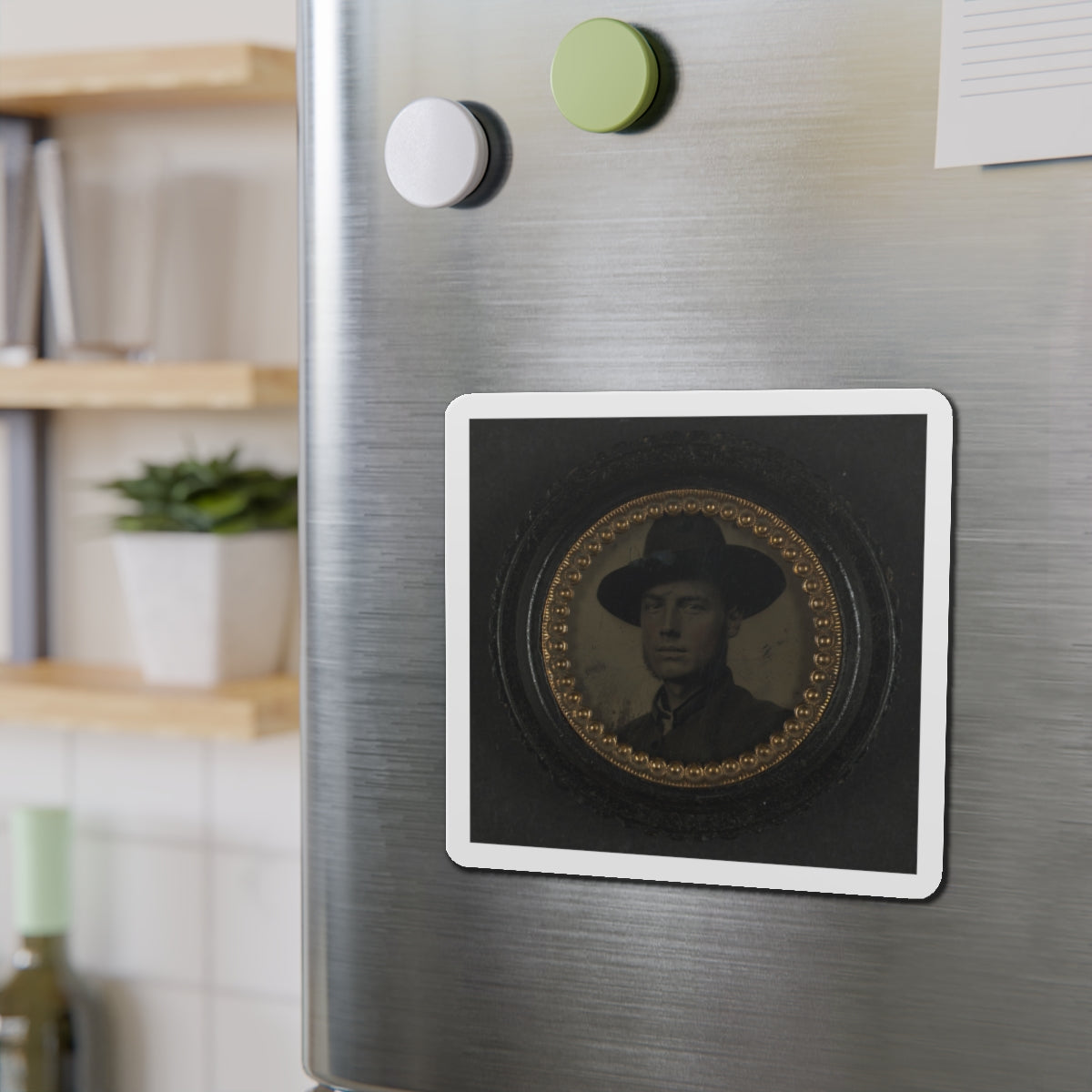 Unidentified Soldier In Union Uniform And Slouch Hat 003 (U.S. Civil War) Refrigerator Magnet-The Sticker Space