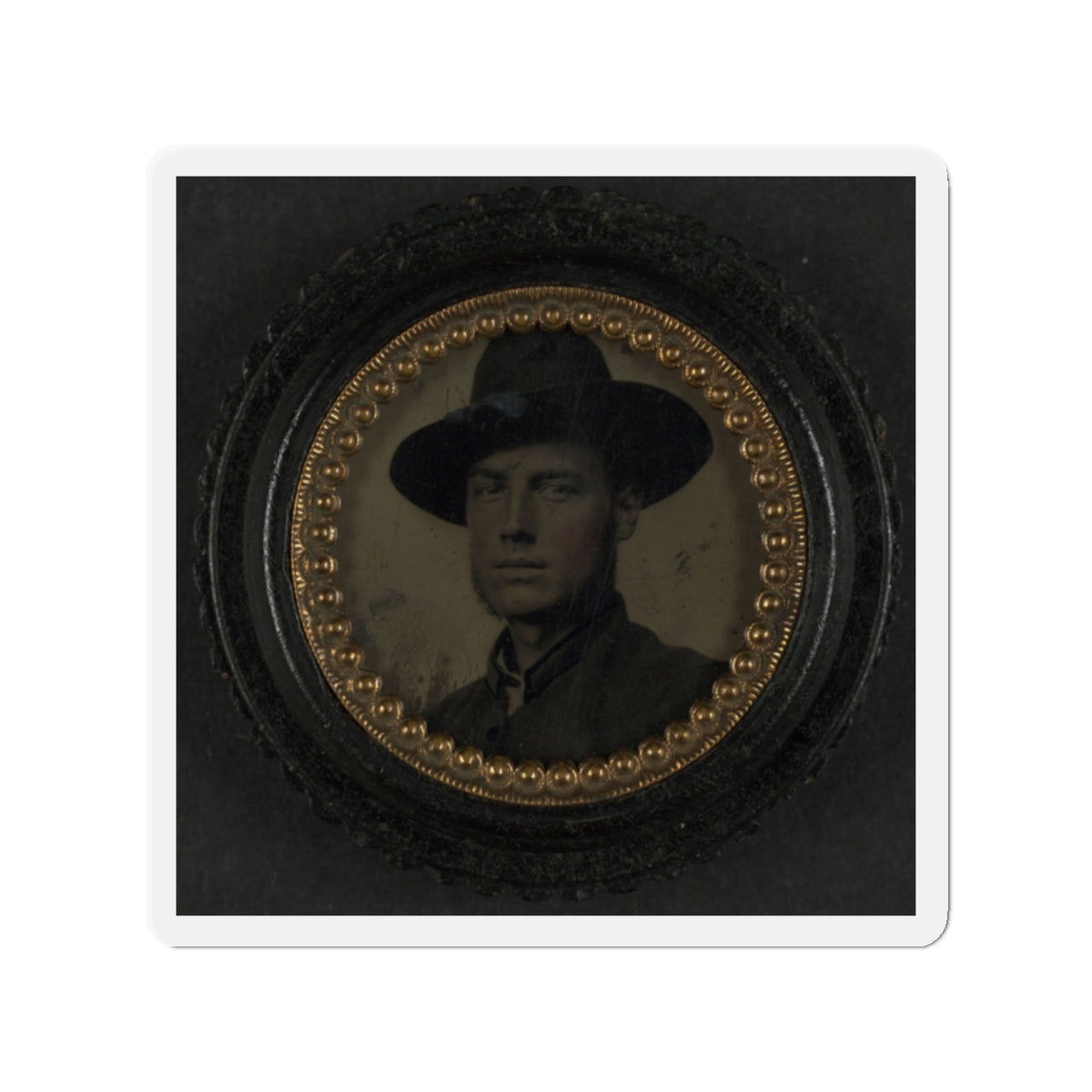 Unidentified Soldier In Union Uniform And Slouch Hat 003 (U.S. Civil War) Refrigerator Magnet-2" x 2"-The Sticker Space