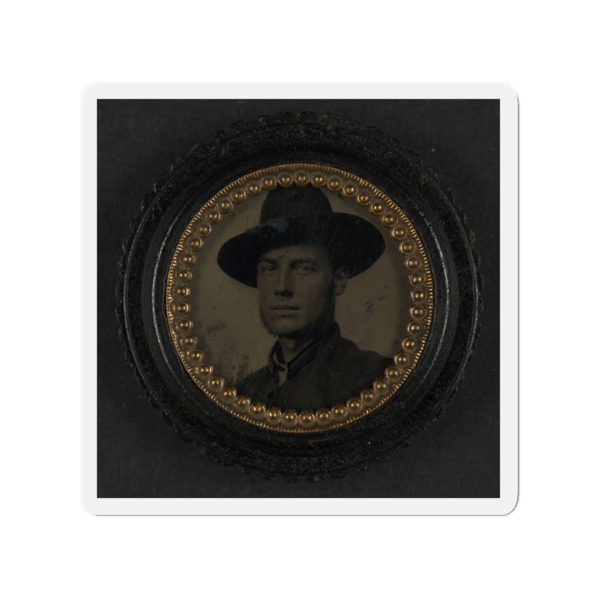 Unidentified Soldier In Union Uniform And Slouch Hat 003 (U.S. Civil War) Refrigerator Magnet-3" x 3"-The Sticker Space