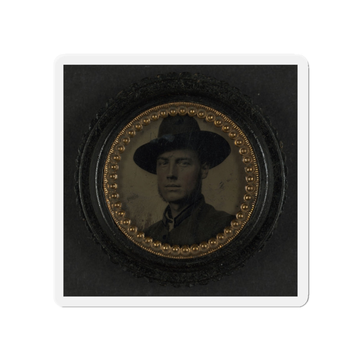 Unidentified Soldier In Union Uniform And Slouch Hat 003 (U.S. Civil War) Refrigerator Magnet-5" x 5"-The Sticker Space