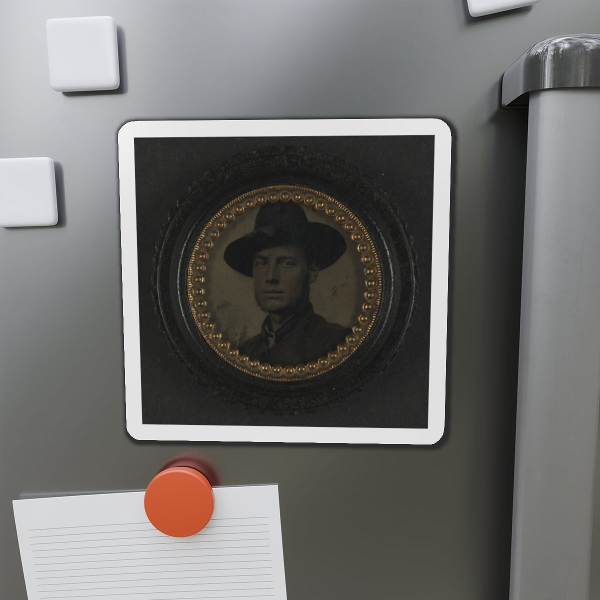 Unidentified Soldier In Union Uniform And Slouch Hat 003 (U.S. Civil War) Refrigerator Magnet-The Sticker Space