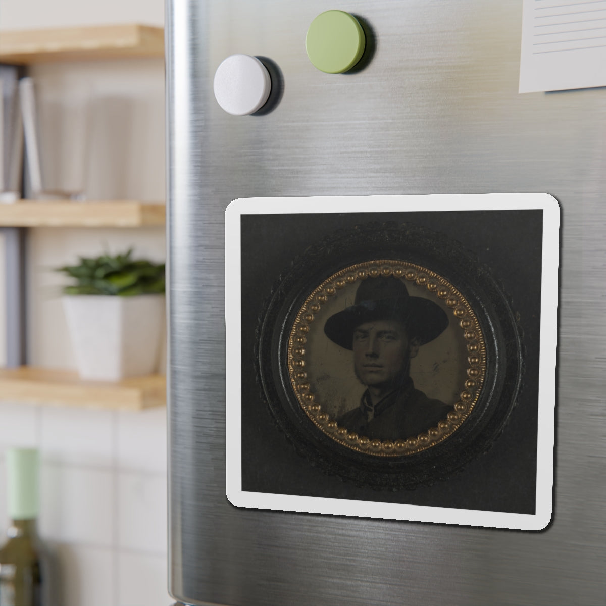 Unidentified Soldier In Union Uniform And Slouch Hat 003 (U.S. Civil War) Refrigerator Magnet-The Sticker Space