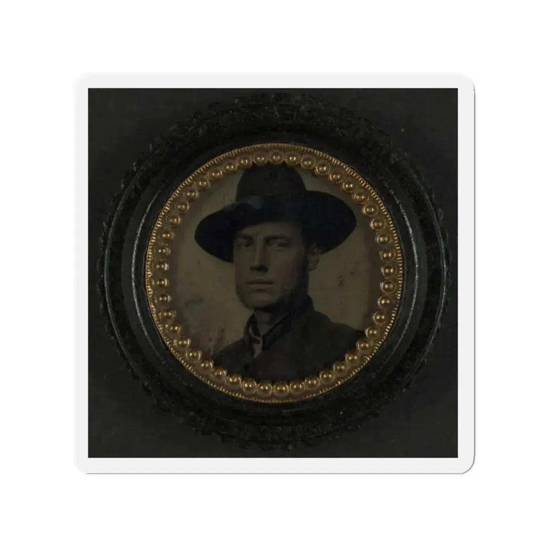 Unidentified Soldier In Union Uniform And Slouch Hat 003 (U.S. Civil War) Refrigerator Magnet 2 Inch Die-Cut - The Sticker Space