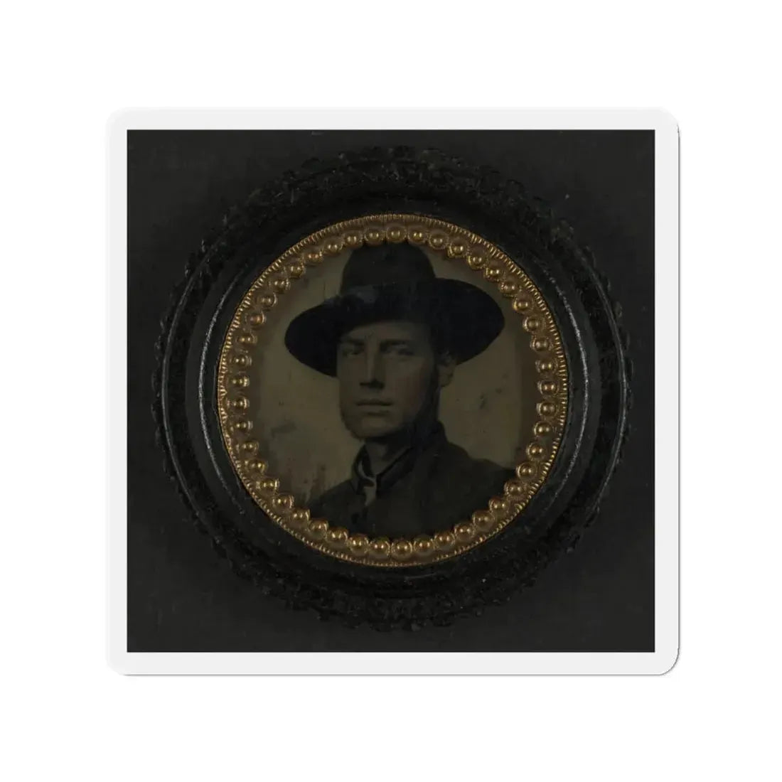 Unidentified Soldier In Union Uniform And Slouch Hat 003 (U.S. Civil War) Refrigerator Magnet 3 Inch Die-Cut - The Sticker Space