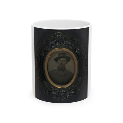 Unidentified Soldier In Union Uniform And Slouch Hat (U.S. Civil War) White Coffee Mug-11oz-The Sticker Space